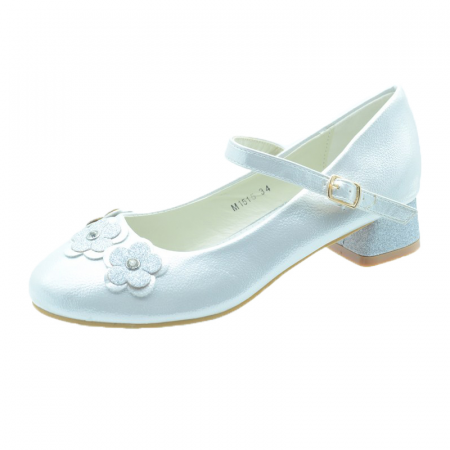 Pantofi cu toc fete - Pantofi cu toc pentru fete MRS R1515-24, Argintiu