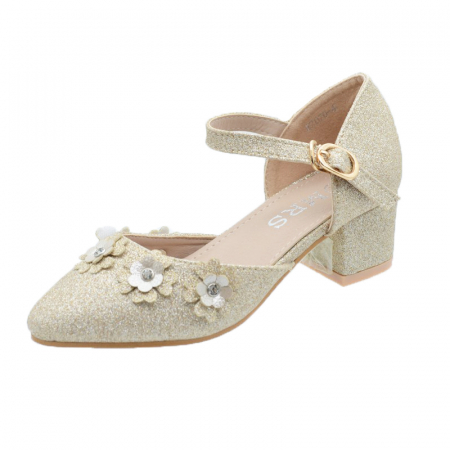 Pantofi cu toc fete - Pantofi cu toc pentru fete MRS R7070-4A-28, Auriu