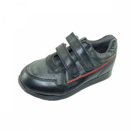 Pantofi cu siret si scai baieti - Pantofi din piele naturala pentru baieti Pinky Pinky PP20-35, Negru