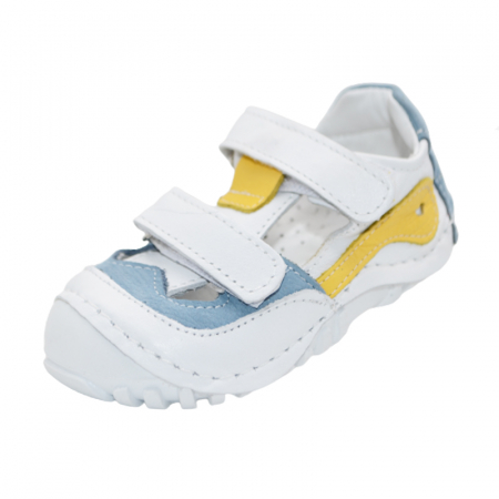 Incaltaminte baieti - Pantofi din piele ortopedici pentru baieti Small Foot SMLFS-28, Alb
