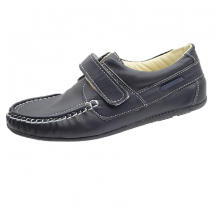 Pantofi cu siret si scai baieti - Pantofi din piele pentru baieti Ozcan KLf-1-36, Bleumarin