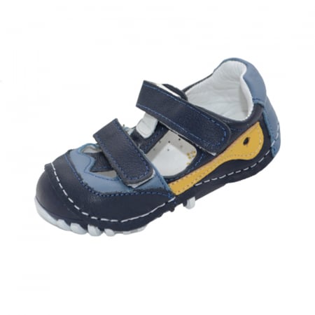 Incaltaminte baieti - Pantofi din piele pentru baieti Small Foot SMLFS-23, Bleumarin