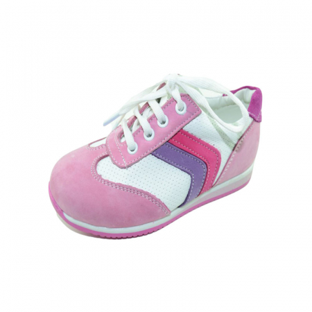 Pantofi cu siret si scai fete - Pantofi din piele pentru fete Efor EFR1-29, Roz