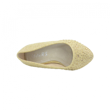 Pantofi eleganti cu toc pentru fete MRS M12811-35, Auriu [1]