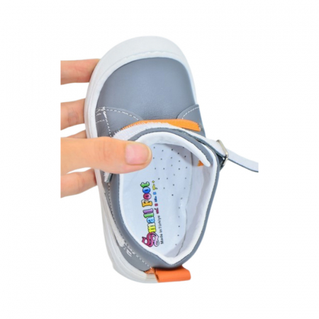Pantofi ortopedici din piele, cu talpa flexibila, pentru baieti Small Foot, SB10A, Gri [4]