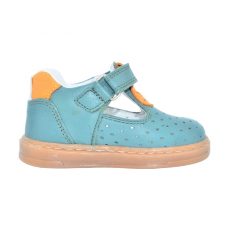 Pantofi ortopedici din piele, cu talpa flexibila, pentru baieti Small Foot, SB1908, Verde [2]
