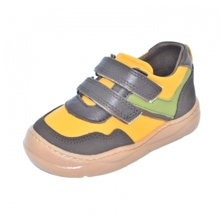 Pantofi cu siret si scai baieti - Pantofi ortopedici din piele, cu talpa flexibila, pentru baieti Small Foot, SB1908M, Maro