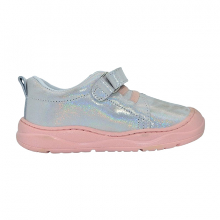 Pantofi ortopedici din piele, cu talpa flexibila, pentru fete Small Foot, SF10A, Argintiu [2]