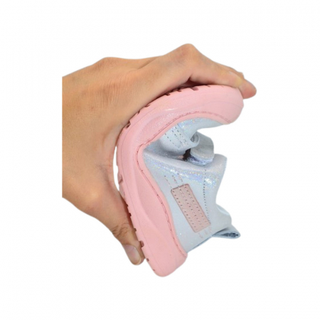 Pantofi ortopedici din piele, cu talpa flexibila, pentru fete Small Foot, SF10A, Argintiu [5]