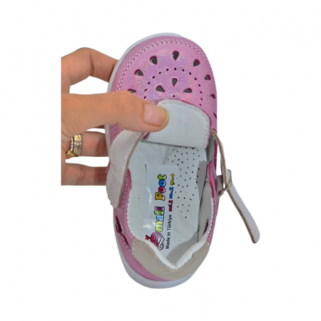 Pantofi ortopedici din piele, cu talpa flexibila, pentru fete Small Foot, SF154F, Fucsia [1]