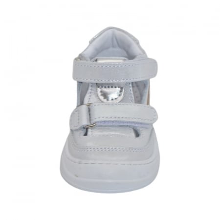 Pantofi ortopedici din piele, cu talpa flexibila, pentru fete Small Foot, SF163A, Argintiu [4]