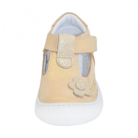 Pantofi ortopedici din piele, cu talpa flexibila, pentru fete Small Foot, SF164A, Auriu [1]