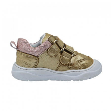Pantofi ortopedici din piele, cu talpa flexibila, pentru fete Small Foot, SF1908A3, Auriu [4]