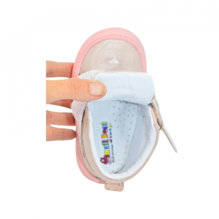 Pantofi ortopedici din piele, cu talpa flexibila, pentru fete Small Foot, SF1908R2, Roz [4]