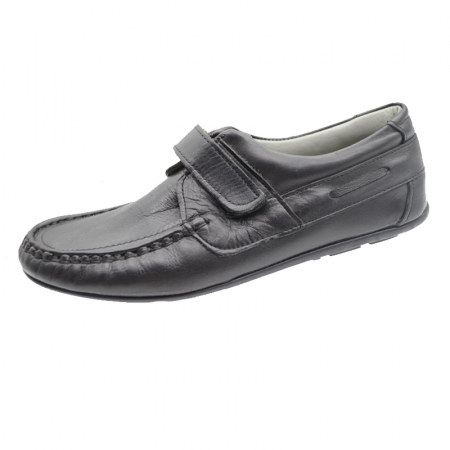 Pantofi cu siret si scai baieti - Pantofi ortopedici din piele pentru baieti Ozcan INC-3-39, Negru