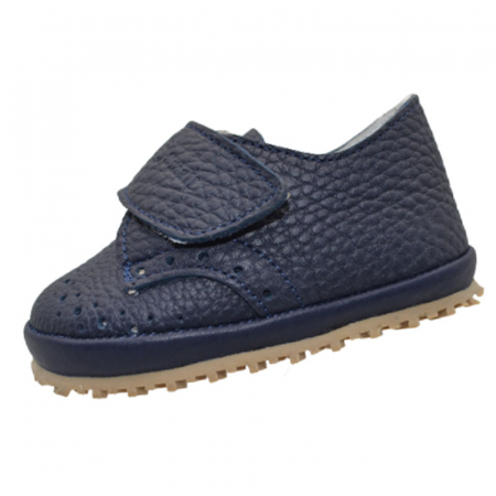 Pantofi cu siret si scai baieti - Pantofi ortopedici din piele pentru baieti Small Foot SMF9283B, Bleumarin