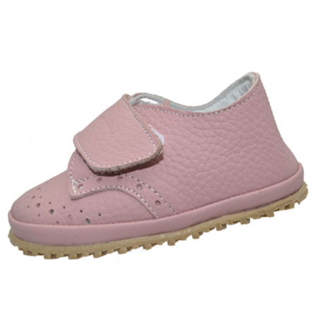 Pantofi cu siret si scai fete - Pantofi ortopedici din piele pentru fete Small Foot SMF9283R, Roz