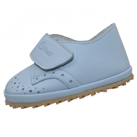 Pantofi cu siret si scai baieti - Pantofi ortopedici din piele pentru baieti Small Foot SMF9283, Albastru