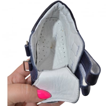 Pantofi ortopedici din piele pentru fete Small Foot SMF2901BL, Bleumarin [4]