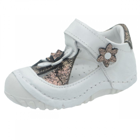 Pantofi fete - Pantofi ortopedici din piele pentru fete Small Foot SMFT14F-21, Alb