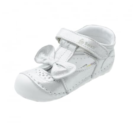 Pantofi fete - Pantofi ortopedici din piele pentru fete Small Foot SSMFF3-19, Argintiu
