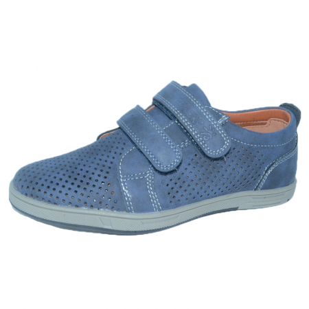 Pantofi cu siret si scai baieti - Pantofi ortopedici pentru baieti Bessky B8007-1A, Albastru