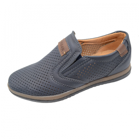 Pantofi cu siret si scai baieti - Pantofi ortopedici pentru baieti Bessky B8887C-3, Bleumarin