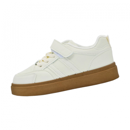 Pantofi cu siret si scai baieti - Pantofi ortopedici pentru copii, Tom Miki T-51031-D, Crem