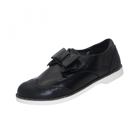 Pantofi cu siret si scai fete - Pantofi ortopedici pentru fete MRS R1514-1, Negru