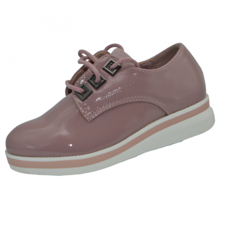 Pantofi cu siret si scai fete - Pantofi ortopedici pentru fete MRS R1528, Roz