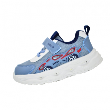 Adidasi baieti - Pantofi ortopedici sport, cu leduri, pentru baieti, Tom Miki T-11479-H, Albastru