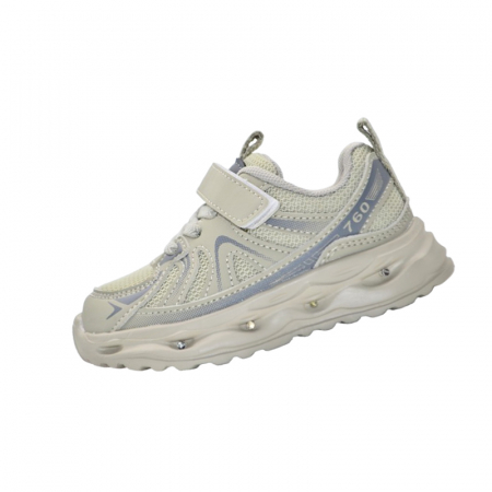 Adidasi fete - Pantofi ortopedici sport, cu leduri, pentru fete, Tom Miki T-11480-M, Crem