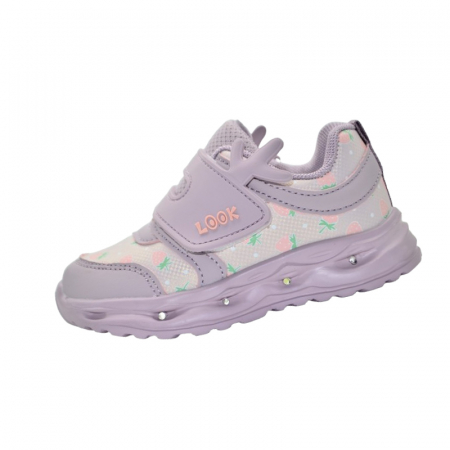 Adidasi fete - Pantofi ortopedici sport, cu leduri, pentru fete, Tom Miki T-11481-E, Mov