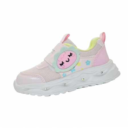 Adidasi fete - Pantofi ortopedici sport, cu leduri, pentru fete, Tom Miki T-11482-B, Roz