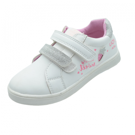 Pantofi cu siret si scai fete - Pantofi pentru fete American Club XD40/22-28, Alb