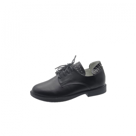 Pantofi cu siret si scai fete - Pantofi pentru fete Bessky HF9030-1-31, Negru