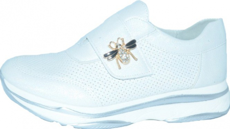 Pantofi cu siret si scai fete - Pantofi pentru fete Bessky YJ8985-6A-32, Alb