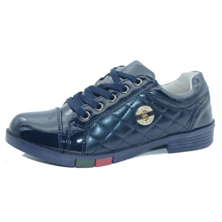 Pantofi cu siret si scai fete - Pantofi pentru fete Bessky ZP6681-2B-32, Bleumarin