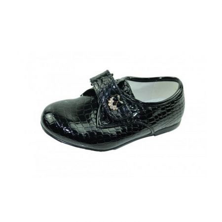 Pantofi cu siret si scai fete - Pantofi pentru fete CLIBEE D-380-30, Negru