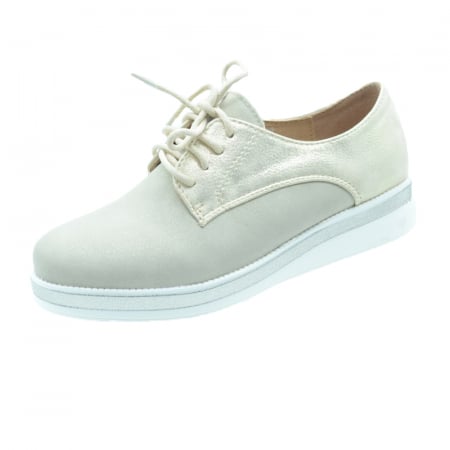 Pantofi cu siret si scai fete - Pantofi pentru fete MRS M1620B-31, Crem