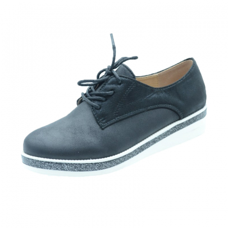Pantofi cu siret si scai fete - Pantofi pentru fete MRS M1620N-34, Negru