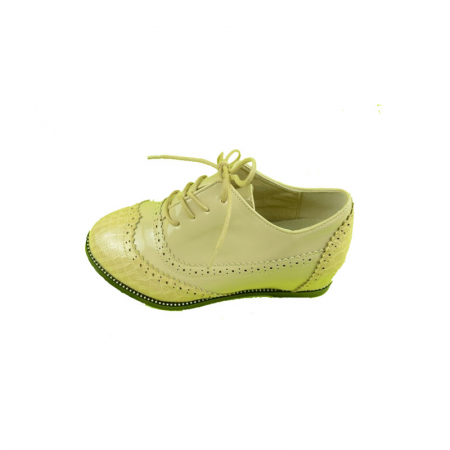 Pantofi cu siret si scai fete - Pantofi pentru fete MRS M86BE-31, Bej