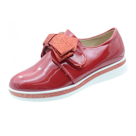 Pantofi cu siret si scai fete - Pantofi pentru fete MRS R1625R-25, Rosu