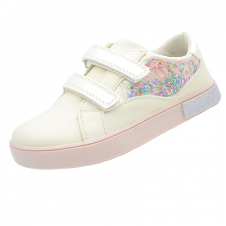 Pantofi cu siret si scai fete - Pantofi ortopedici pentru fete Tom Miki C-T70-66-K-28, Bej
