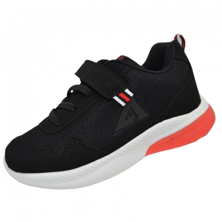 Adidasi baieti - Pantofi sport cu led pentru baieti American Club ES118/23, Negru