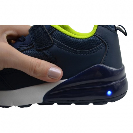 Pantofi sport cu led pentru baieti American Club ES114/23, Bleumarin [4]