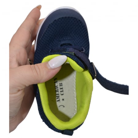 Pantofi sport ortopedici din panza pentru baieti American Club HA63/23B, Bleumarin [4]