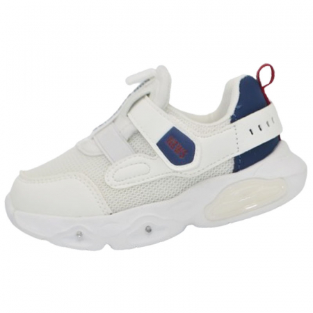 Adidasi baieti - Pantofi sport ortopedici cu led pentru baieti Tom Miki T-11080-A, Alb