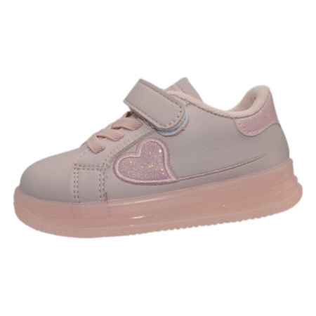 Pantofi cu siret si scai fete - Pantofi sport ortopedici pentru fete Apawwa NC297, Roz
