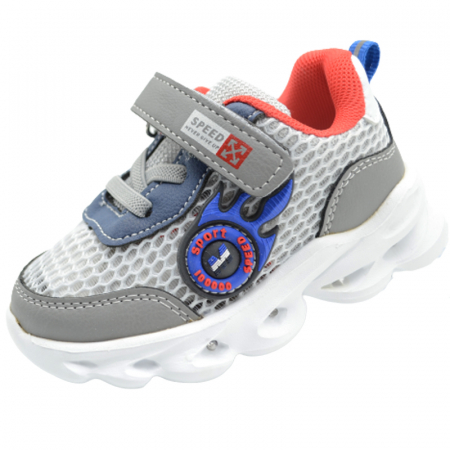 Adidasi baieti - Pantofi sport ortopedici perforati pentru baieti Tom Miki C-T7992-K, Gri